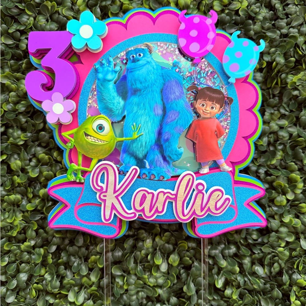 Personalized Monsters Inc. Birthday Cake Topper - MADE TO ORDER